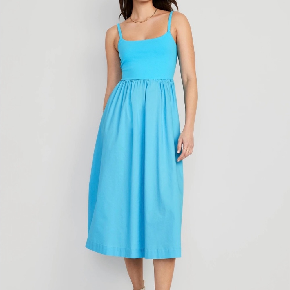 NWT Old Navy Fit & Flare Combination Midi Cami Dress